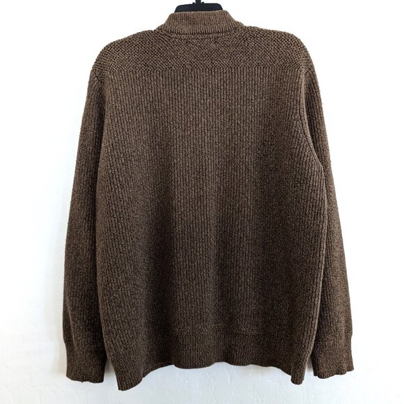 EDDIE BAUER Sweater Men's L Brown Henley Knit Long Sleeve Ribbed Accent Pullover - Picture 4 of 12